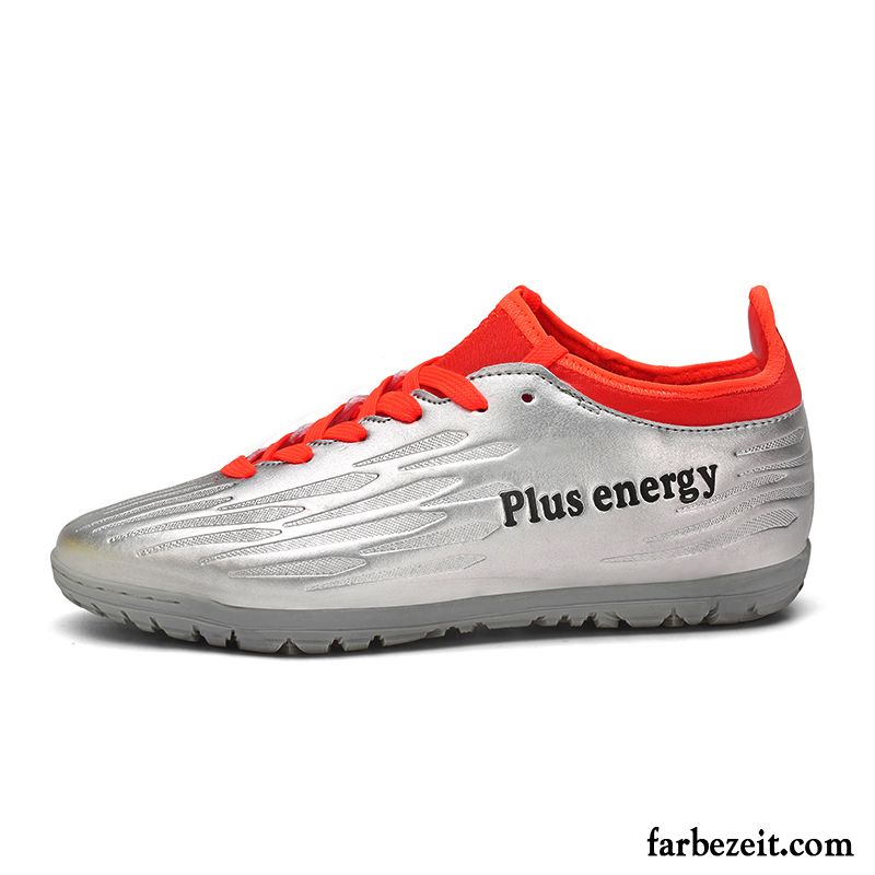 Freizeitschuhe Herren Leder Fußballschuhe Neue Casual Silber Ausbildung Billig