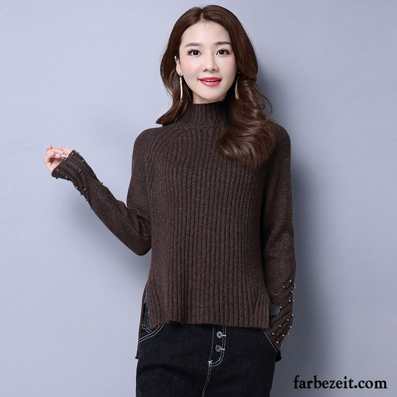 Gelber Rollkragenpullover Damen Verdickung Trend Herbst Kurzer Absatz Pullover Winter Strickwaren Unteres Hemd Hell Günstig