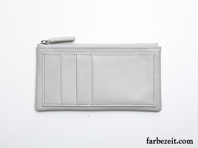 Geldbörse Herren Clutch Langer Abschnitt Leder Kartentaschen Mode Echt Leder Blau Braun Rot