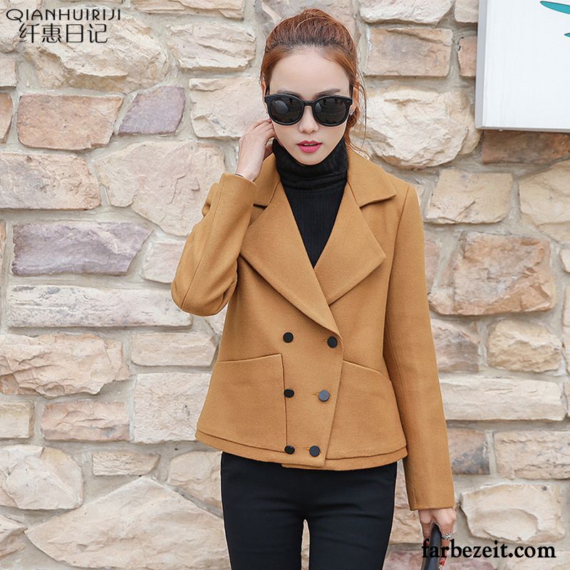 Gesteppte Übergangsjacke Damen Bolero Revers Schüler Jacke Neu Winter Mantel Lose Herbst Kurzer Absatz Mäntel Wolle Schaltflächen Sortieren Trend Günstig