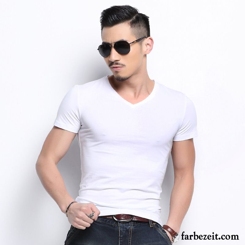 Gestreiftes Langarmshirt Herren Neu Freizeit Rein T-shirts Sommer Große Größe Baumwolle Trend Ausverkauf Günstig