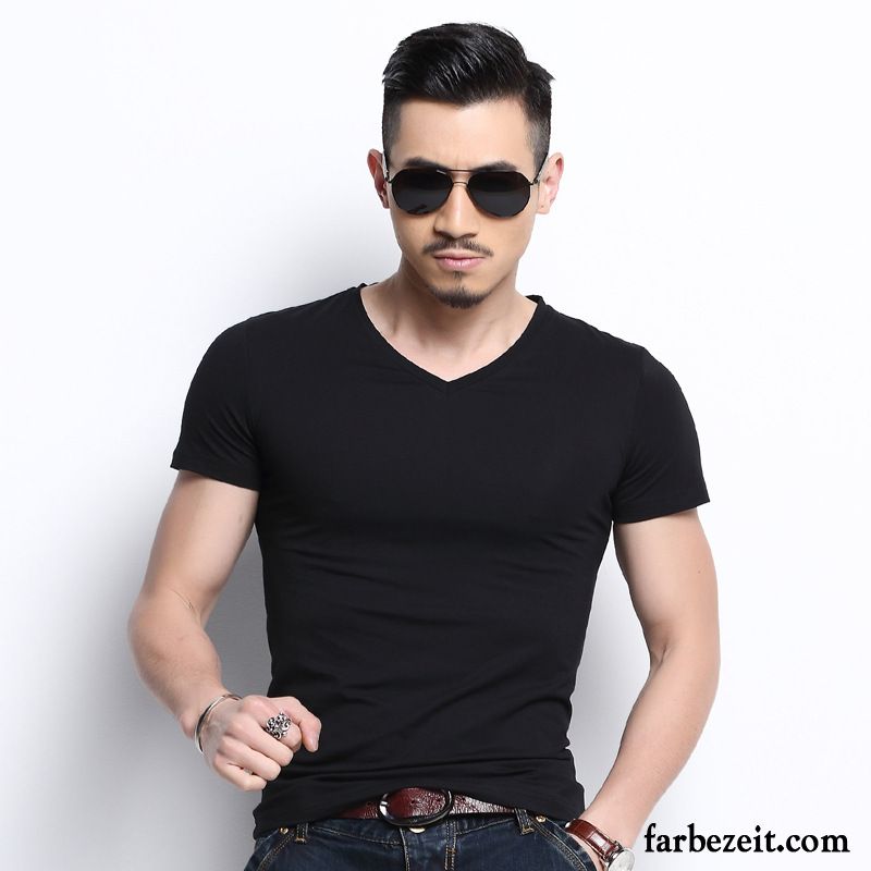 Gestreiftes Langarmshirt Herren Neu Freizeit Rein T-shirts Sommer Große Größe Baumwolle Trend Ausverkauf Günstig