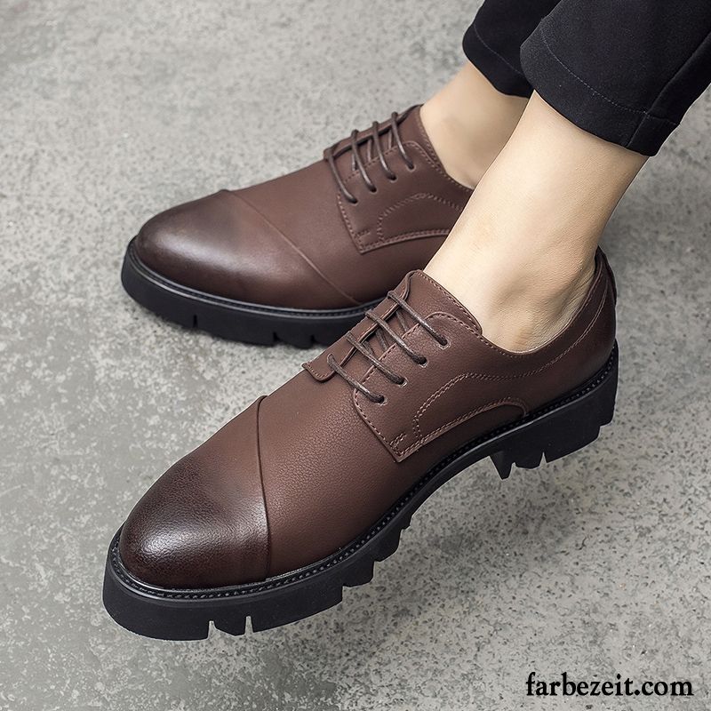 Goldene Schuhe Herren Schuhe Herbst England Schwarz Erhöht Trend Spitze Casual Dicke Sohle Lederschue Geschäft Allgleiches Kaufen