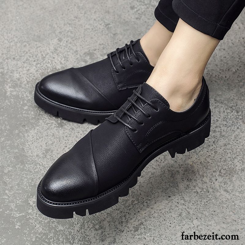 Goldene Schuhe Herren Schuhe Herbst England Schwarz Erhöht Trend Spitze Casual Dicke Sohle Lederschue Geschäft Allgleiches Kaufen