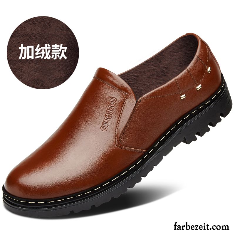 Schuhe Herren England Baumwolle Schuhe Feder Große Größe Lederschue Winter Casual Geschäft Trend Echtleder Billig