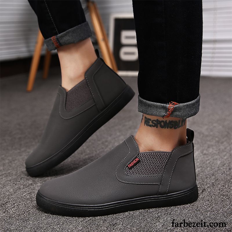 Graue Halbschuhe Herren Casual Skaterschuhe Halbschuhe Feder Faul Trend Herbst Slip-on