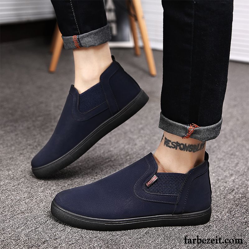 Graue Halbschuhe Herren Casual Skaterschuhe Halbschuhe Feder Faul Trend Herbst Slip-on