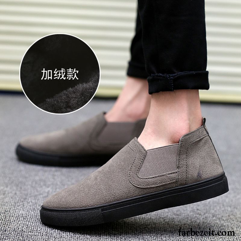 Graue Halbschuhe Herren Casual Skaterschuhe Halbschuhe Feder Faul Trend Herbst Slip-on