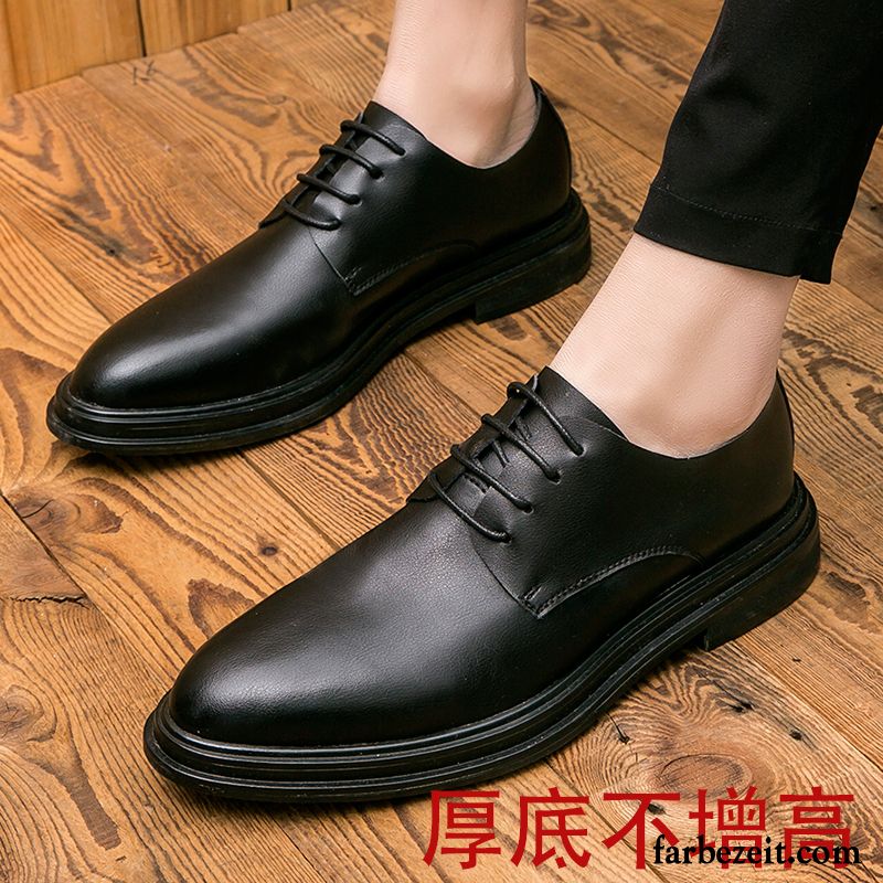 Gute Leder Schuhe Trend Echtleder Schwarz Herbst Atmungsaktiv Casual Herren Lederschue Geschäft England Erhöht Schuhe Verkaufen