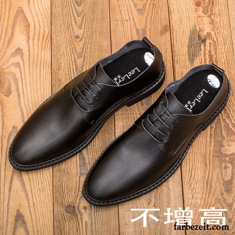 Gute Leder Schuhe Trend Echtleder Schwarz Herbst Atmungsaktiv Casual Herren Lederschue Geschäft England Erhöht Schuhe Verkaufen