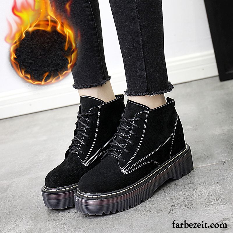 Günstig Schuhe Kaufen Online Erhöht Martin Stiehlt Damen Schneestiefel Winter Dicke Sohle Echtleder Baumwolle Schuhe Plus Samt Schüler England Billig