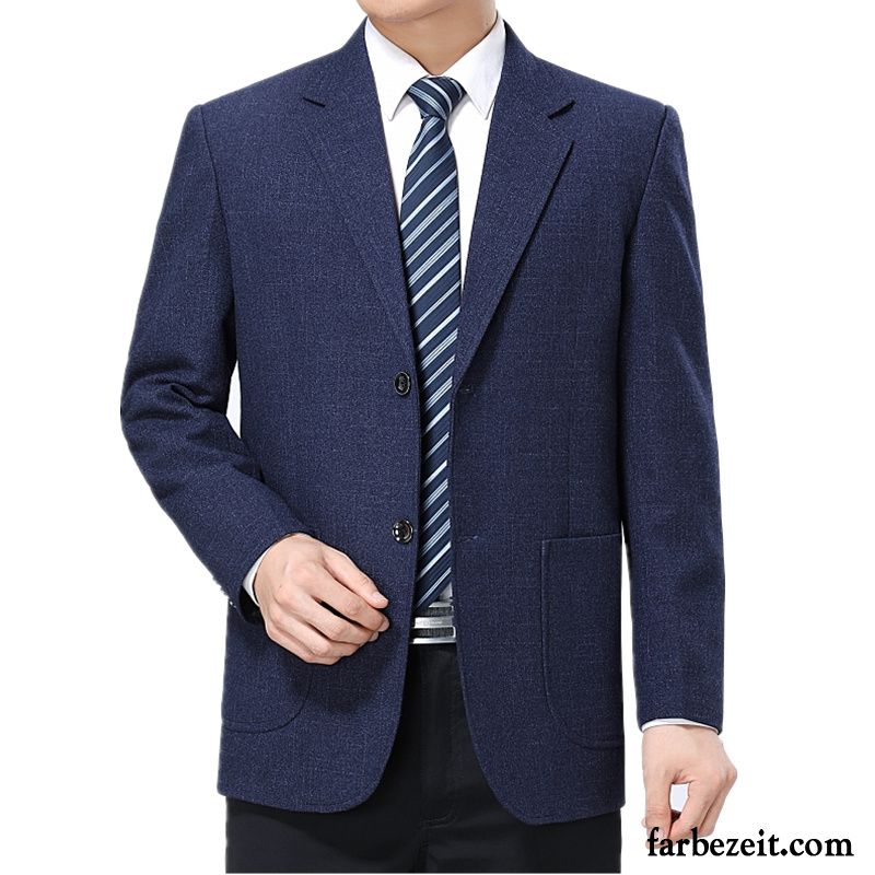 Günstige Anzüge Herren Überzieher Freizeit Herbst Neu Anzüg Mantel Blau Blazer Kostüm Grau Verkaufen