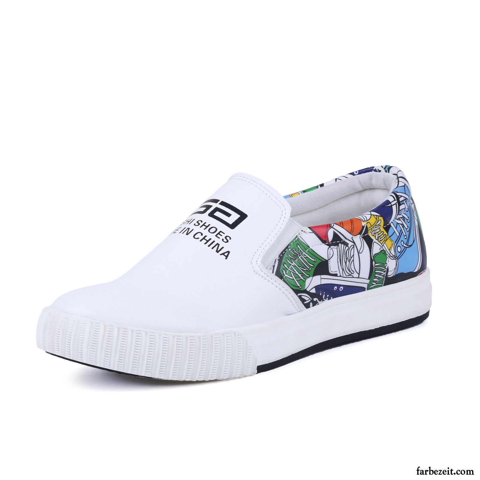 Günstige Damenschuhe Feder Allgleiches Leder Damen Casual Neue Schuhe Graffiti Schüler Halbschuhe