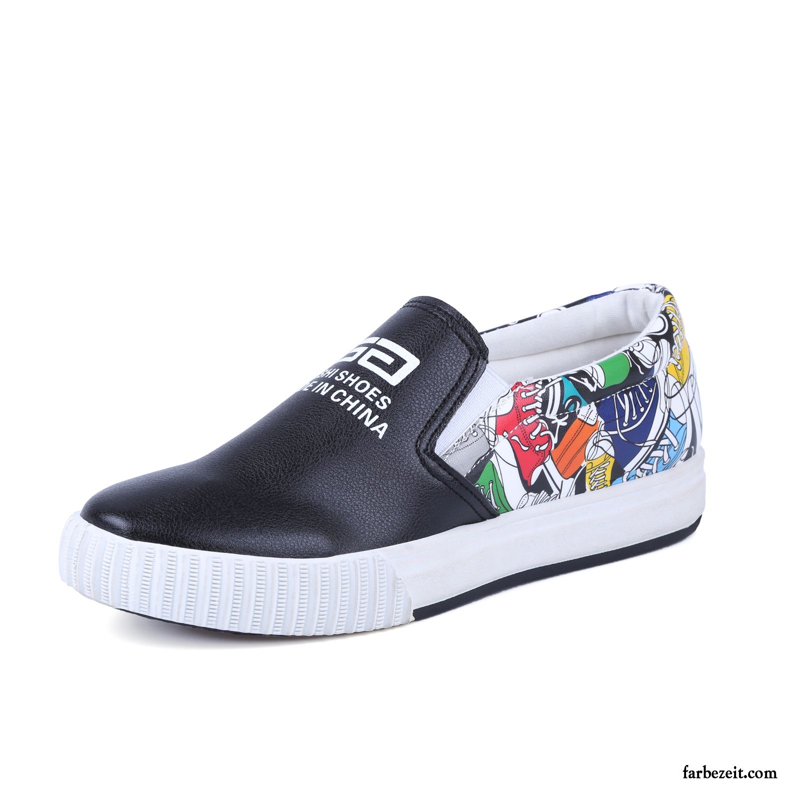 Günstige Damenschuhe Feder Allgleiches Leder Damen Casual Neue Schuhe Graffiti Schüler Halbschuhe