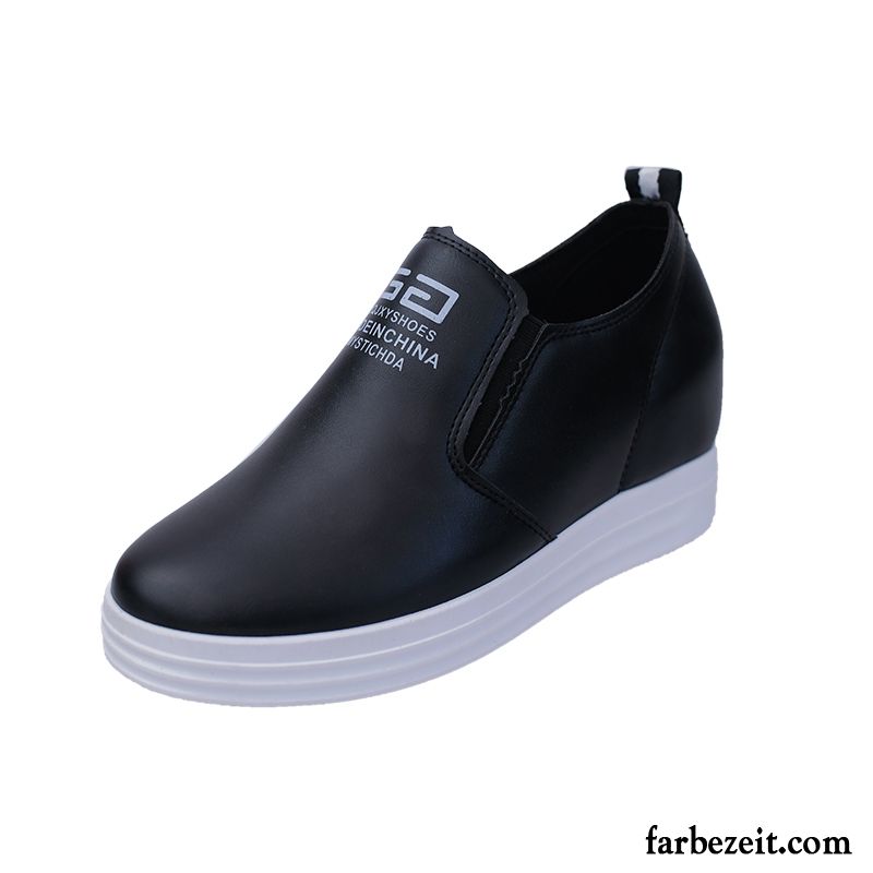 Günstige Halbschuhe Damen Faul Dicke Sohle Erhöht Slip-on Schnürschuhe Halbschuhe Casual Weiß Günstig