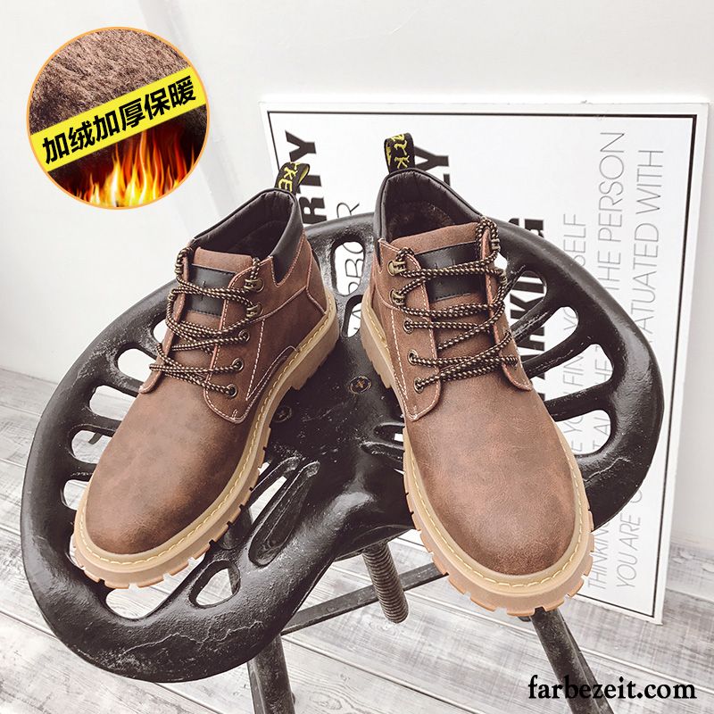 Günstige Männer Schuhe Wildleder Cargo Feder Herbst Hohe Niedrig Trend Schuhe Casual Runde Zehe Lederschue Erhöht Herren Martin Stiehlt Kaufen