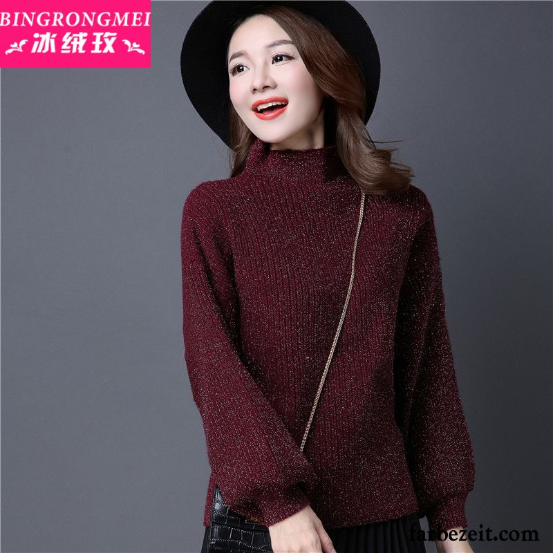 Günstige Pullover Damen Kurzer Absatz Lose Herbst Strickwaren Große Größe Pullover Schläger Winter Verdickung Billig