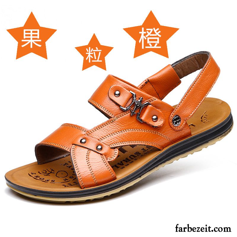 Halboffene Schuhe Herren Leder Neue Pantolette Sandalen Sommer Oberleder Schuhe Echtleder Strand Oxford Sohle Kaufen