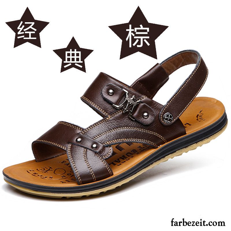 Halboffene Schuhe Herren Leder Neue Pantolette Sandalen Sommer Oberleder Schuhe Echtleder Strand Oxford Sohle Kaufen