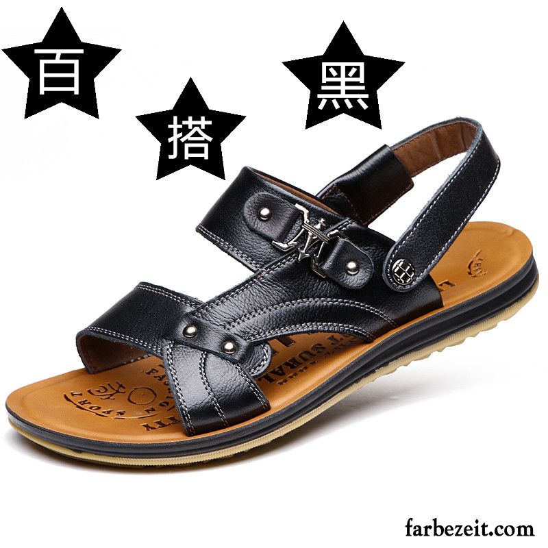 Halboffene Schuhe Herren Leder Neue Pantolette Sandalen Sommer Oberleder Schuhe Echtleder Strand Oxford Sohle Kaufen