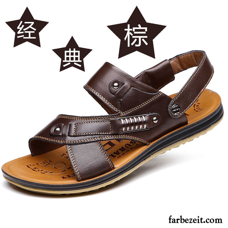 Halboffene Schuhe Herren Leder Neue Pantolette Sandalen Sommer Oberleder Schuhe Echtleder Strand Oxford Sohle Kaufen