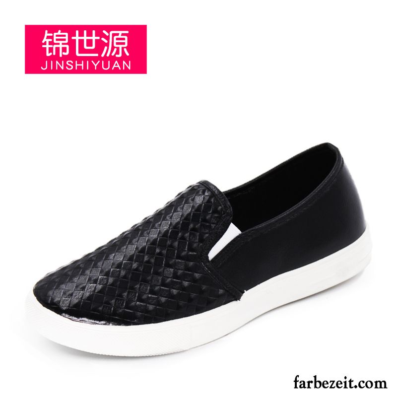 Halbschuhe Damen Blau Sommer Feder Slip-on Faul Weiß Casual Flache Schnürschuhe Halbschuhe Billig