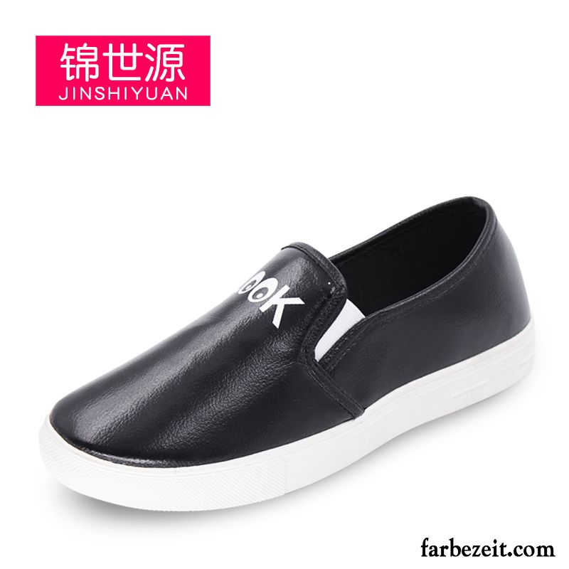 Halbschuhe Damen Blau Sommer Feder Slip-on Faul Weiß Casual Flache Schnürschuhe Halbschuhe Billig