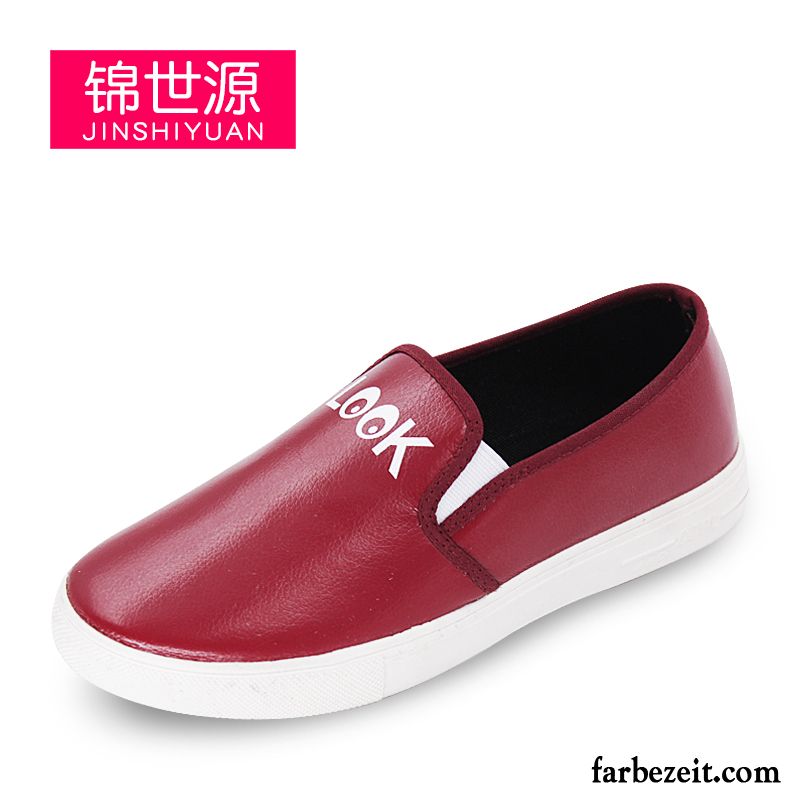 Halbschuhe Damen Blau Sommer Feder Slip-on Faul Weiß Casual Flache Schnürschuhe Halbschuhe Billig