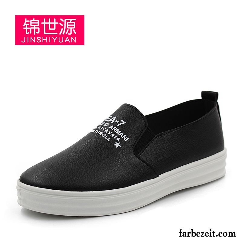 Halbschuhe Damen Blau Sommer Feder Slip-on Faul Weiß Casual Flache Schnürschuhe Halbschuhe Billig