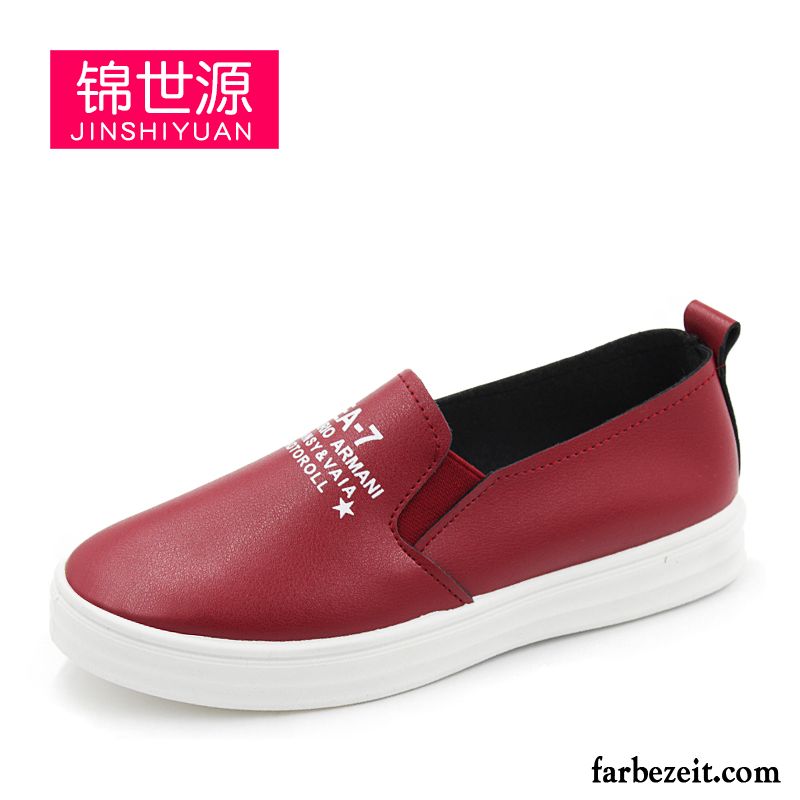 Halbschuhe Damen Blau Sommer Feder Slip-on Faul Weiß Casual Flache Schnürschuhe Halbschuhe Billig