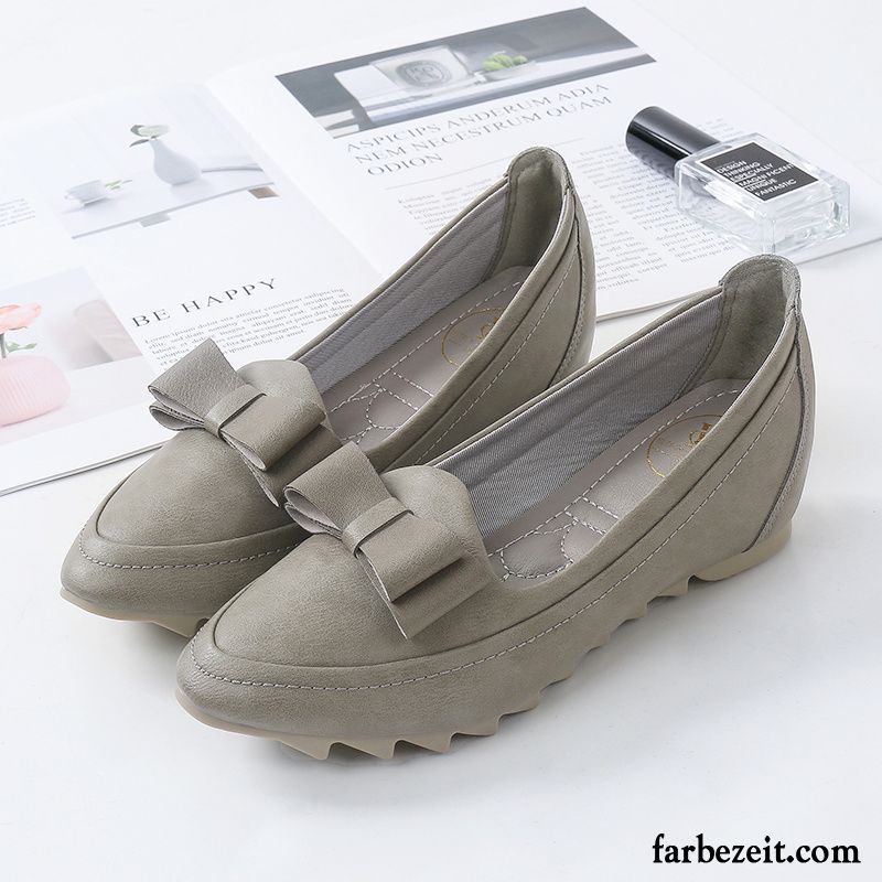 Halbschuhe Damen Neue Schnürschuhe Feder Keilschuhe Allgleiches Flache Beige Farbe Schwarz