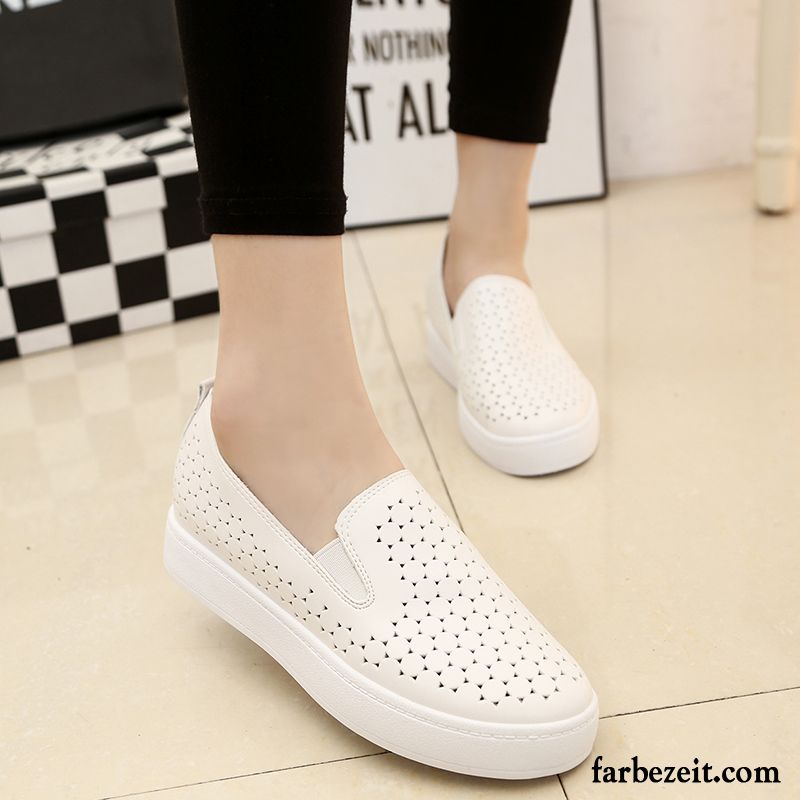 Halbschuhe Damen Sportlich Faul Casual Schuhe Trend Sommer Flache Schnürschuhe Halbschuhe Slip-on Weiß Feder Skaterschuhe