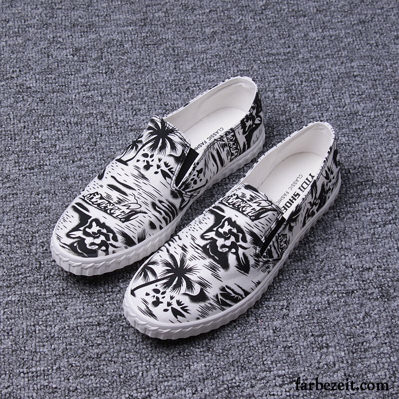 Halbschuhe Für Herren Persönlichkeit Skaterschuhe Drucken Faul Graffiti Espadrille Slip-on Casual Halbschuhe Verkaufen