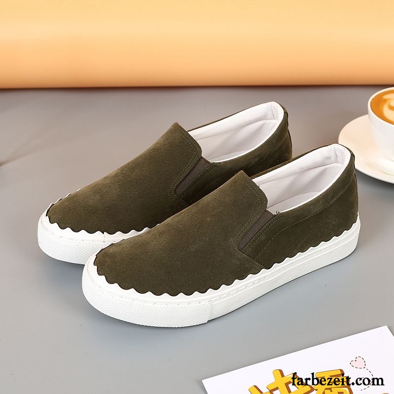 Halbschuhe Grau Damen Slip-on Casual Feder Dicke Sohle Faul Schuhe Schwarz Schüler Flache Neue Halbschuhe Günstig