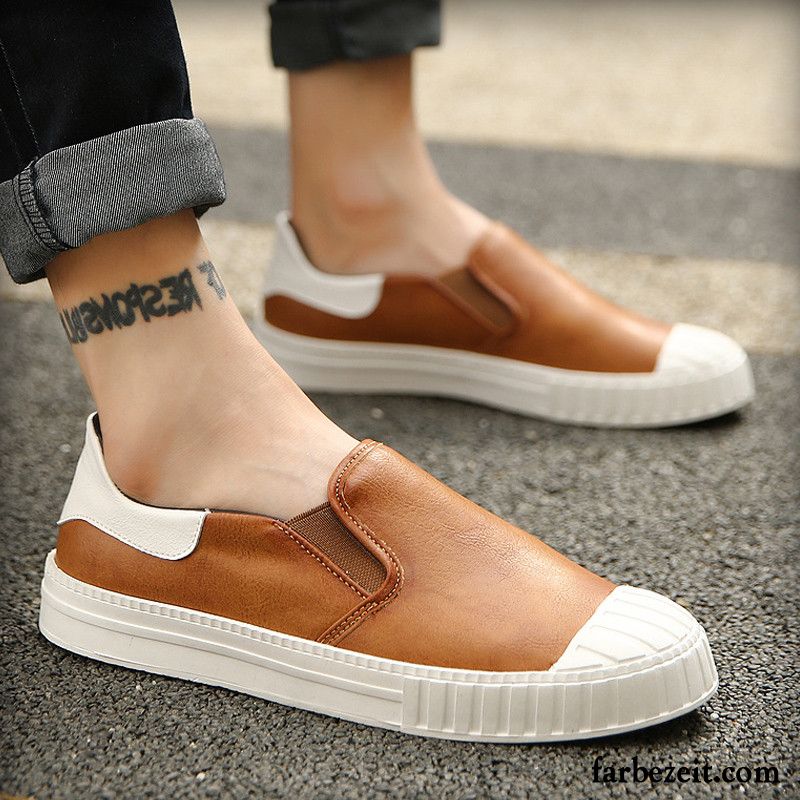 Halbschuhe Herren Bequem Slip-on Casual Faul Schuhe Herbst Trend Lederschue Skaterschuhe Halbschuhe Schale Verkaufen