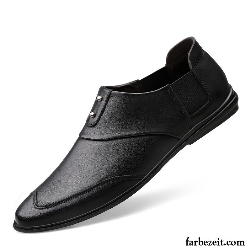 Halbschuhe Herren Feder Weiche Sohle Fahrschuhe Slip-on Neue Atmungsaktiv Braun Braun