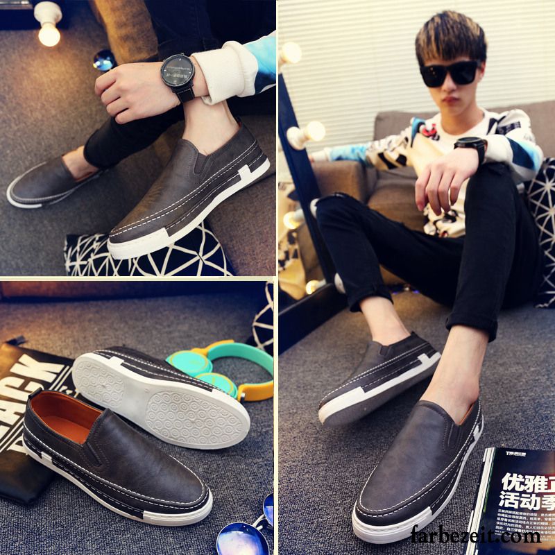 Halbschuhe Herren Herbst Lederschue Mode Neue Halbschuhe Trend Feder Faul England Casual Skaterschuhe