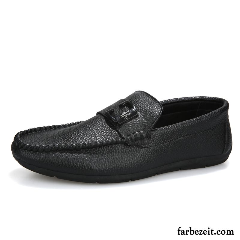 Halbschuhe Herren Rutschsicher Trend Atmungsaktiv Sommer Faul Casual Schwarz