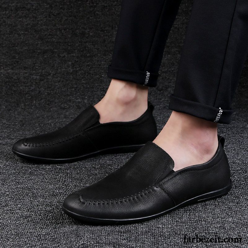 Halbschuhe Herren Schnürschuhe Echtleder Lederschue Herbst Jugend Trend Atmungsaktiv Rot Schuhe Casual Weiche Sohle