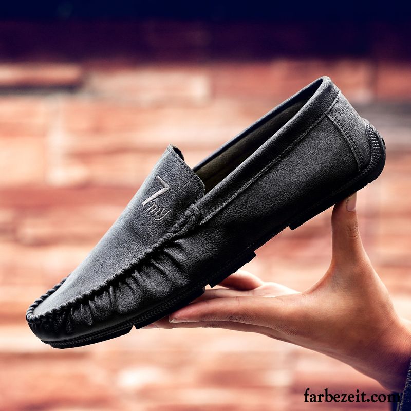 Halbschuhe Herren Slip-on Casual Persönlichkeit Neue Faul Herbst Schwarz