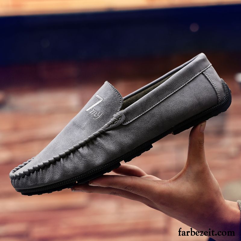 Halbschuhe Herren Slip-on Casual Persönlichkeit Neue Faul Herbst Schwarz