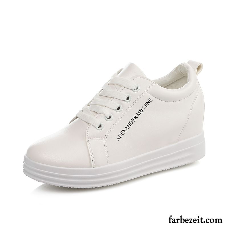 Halbschuhe Reißverschluss Faul Casual Neue Schnürschuhe Keilschuhe Dicke Sohle Halbschuhe Feder Weiß Damen Slip-on Sommer Erhöht