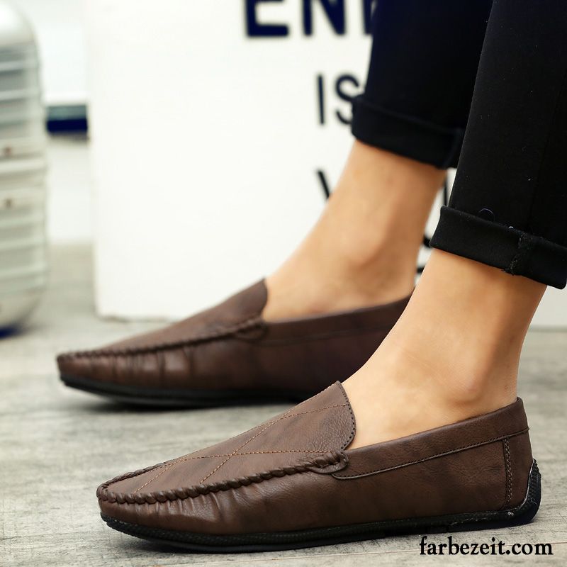 Halbschuhe Schwarz Herren Faul Persönlichkeit Rot Schuhe Lederschue Feder Casual Trend Neue Rabatt