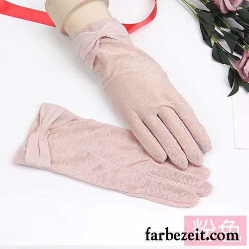 Handschuhe Damen Frühling Dünne Stretch Rutschfest Sommer Seide Weiß