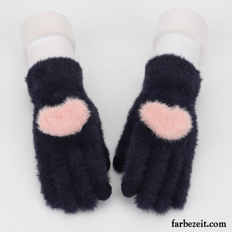 Handschuhe Damen Niedlich Dicke Touchscreen Outdoor Kalte Warm Halten Rosa