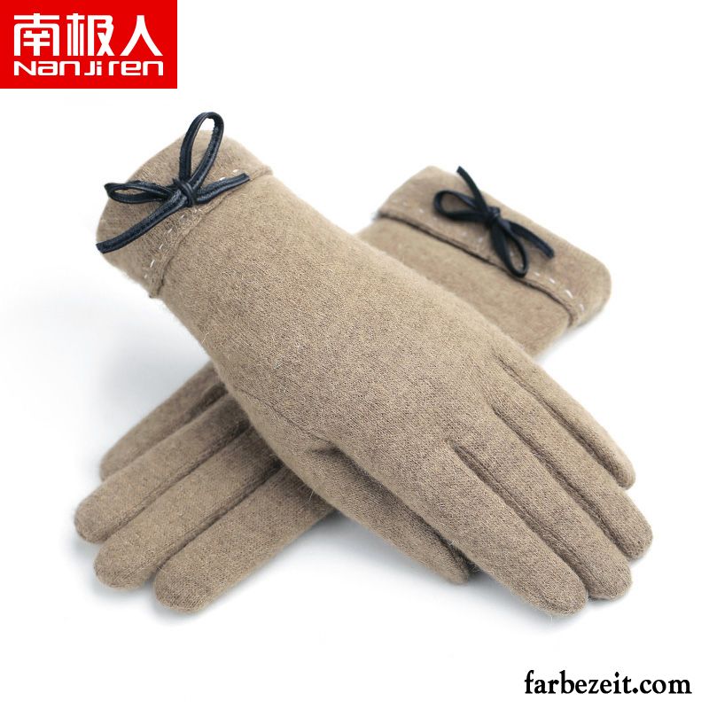 Handschuhe Damen Samt Touchscreen Student Warm Halten Winter Reiten Dunkelblau