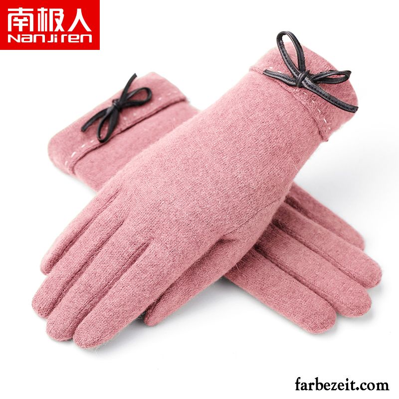 Handschuhe Damen Samt Touchscreen Student Warm Halten Winter Reiten Dunkelblau