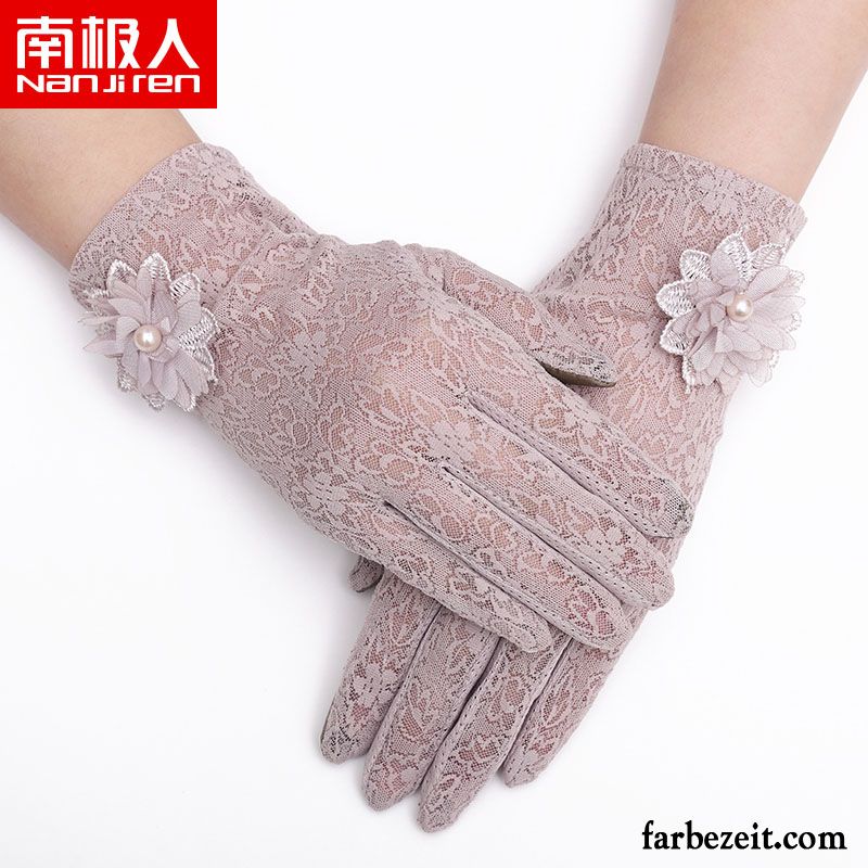 Handschuhe Damen Touchscreen Dünne Sonnenschutz Rutschfest Fahren Sommer Rosa