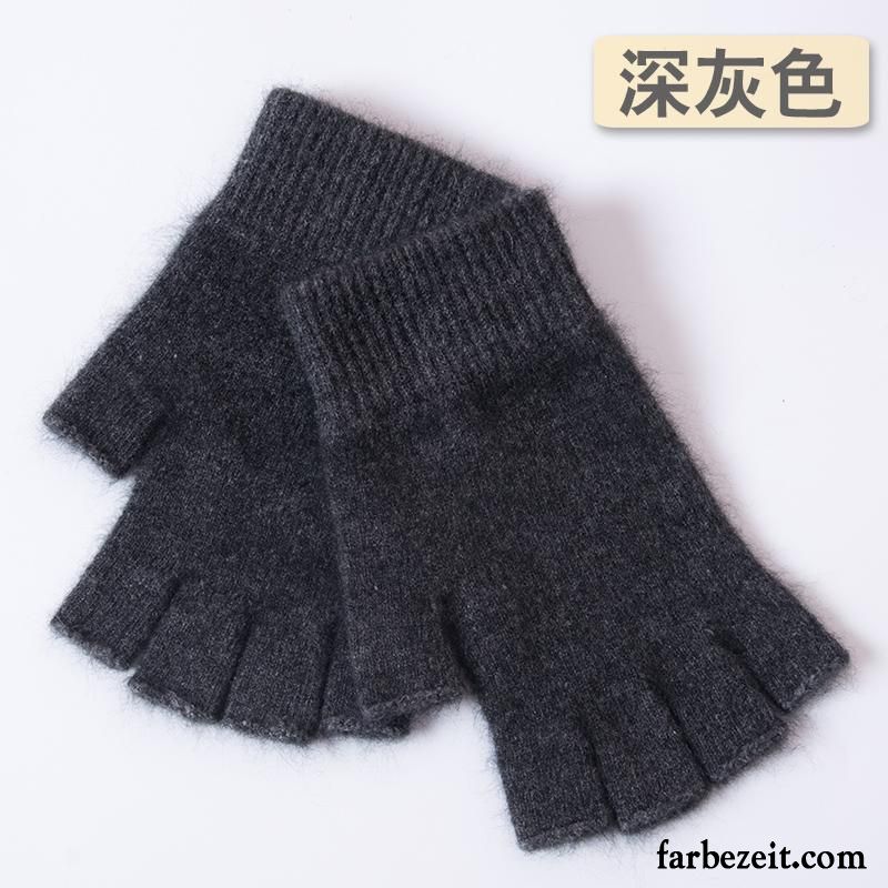 Handschuhe Damen Wolle Reiten Student Winter Stricken Outdoor Rot