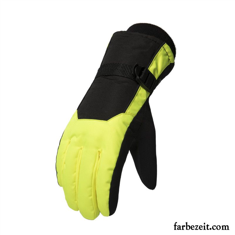 Handschuhe Herren Kalte Samt Outdoor Winter Skifahren Warm Halten Grau Dunkel